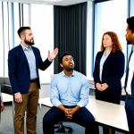 Inclusive Workplace Training**

Prompt: A diverse group of professionals participating in a cultural awareness workshop in a modern office setting, fully clothed in business casual attire, learning about unconscious biases, safe for work, appropriate content, perfect anatomy, natural proportions, professional training session, bright and welcoming atmosphere, diverse ethnicities and ages represented, modest clothing.

**