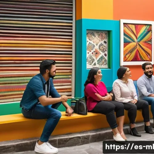 Home 33 언어적 편향을 이해하기 위한 심리학적 접근 - A vibrant, detailed scene of a diverse group of Latin American professionals in a modern office envi...