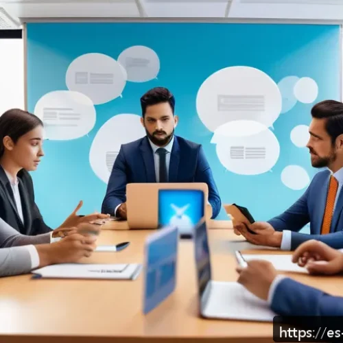 Home 30 언어적 편향을 극복하기 위한 국제 사례 - A modern international business meeting scene showing diverse professionals from Latin America using...